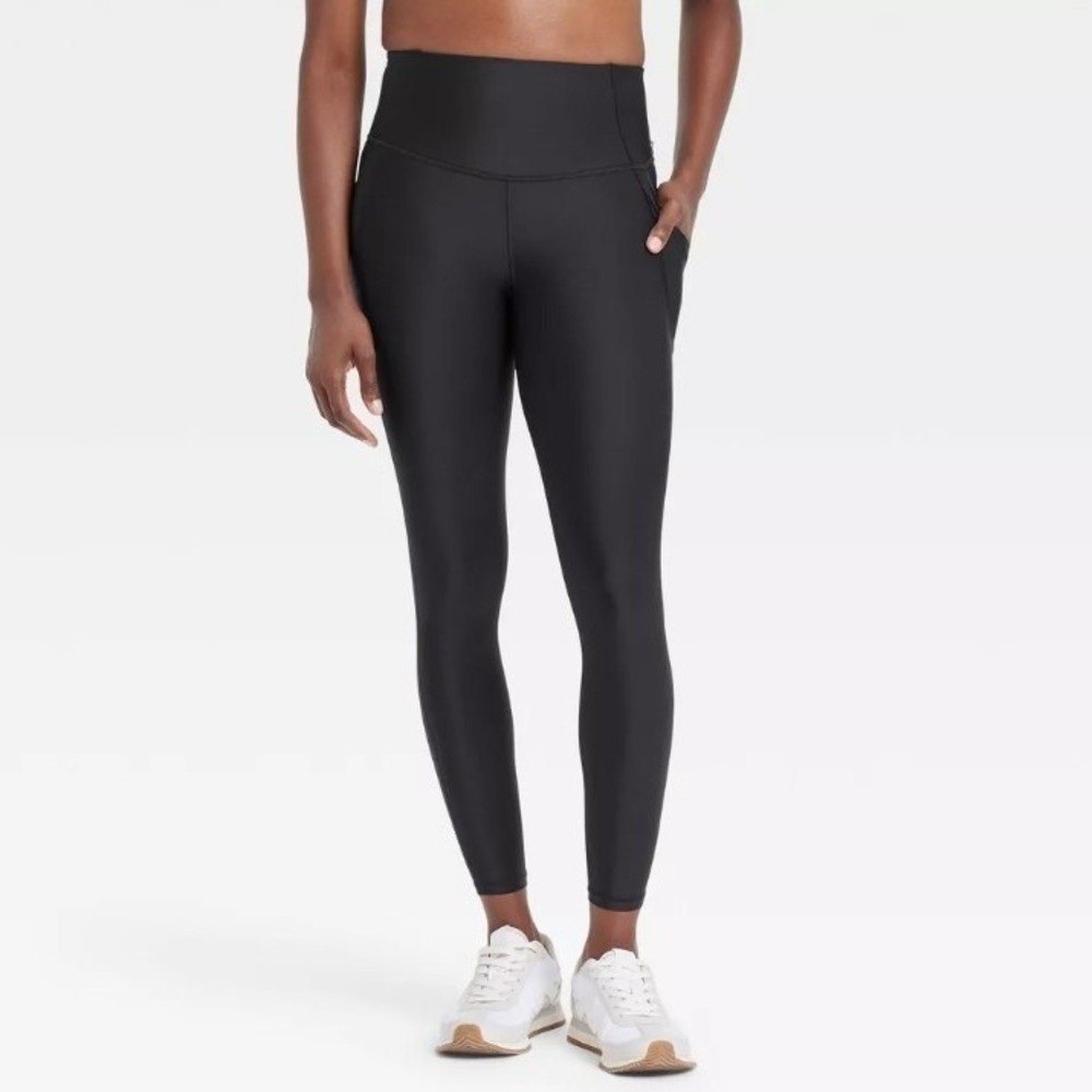 All in Motion Effortless Support Leggings Black High Rise Athletic Medium New